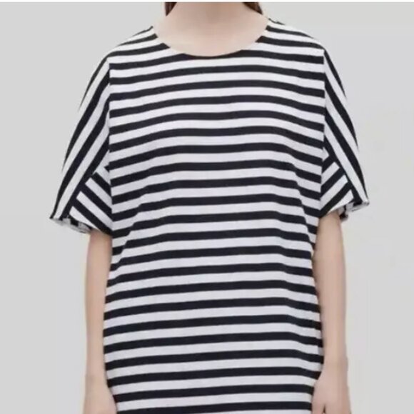 COS Stripe Boxy Tunic Dress Dolman Sleeve Pockets S - Picture 1 of 6